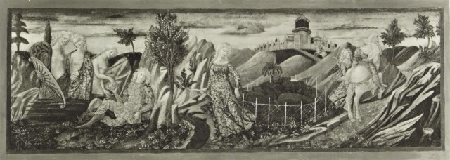 Anonimo — Francesco di Giorgio. Paris and Helen. — particolare, pannello centrale